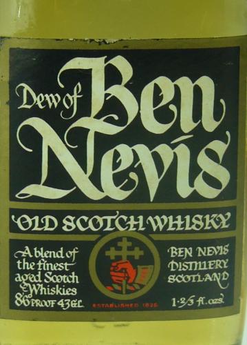 ミニチュア Ben Nevis 70年代 ウイスキー特級　巴工業輸入品　