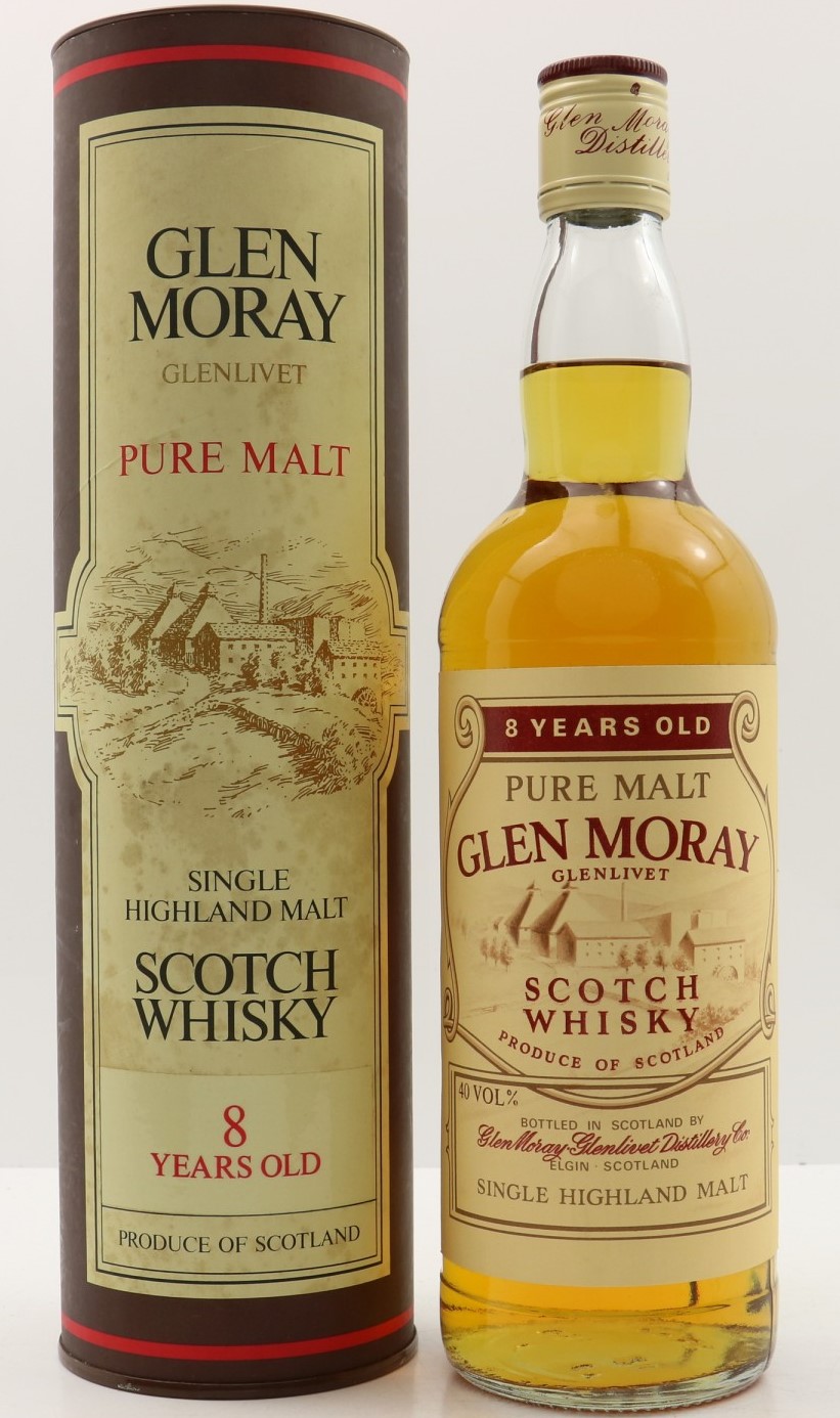 Old River Whisky Sales ウイスキー オールドボトル スコッチ ビンテージ専門店 Glen Moray Glenlivet グレンマレイ8年 1980年代後半ドイツ輸入品