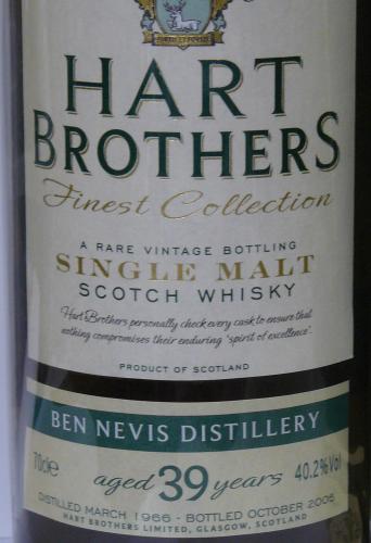 Ben Nevis 39年 1966-2005 Hart Brothers カスクストレングス