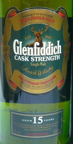 Glenfiddich 15年 CASK STRENGTH 1996年旅行免税店発売 1L　　