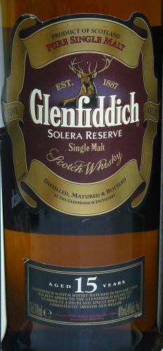 Glenfiddich 15年 SOLERA RESERVE PURE SINGLE MALT