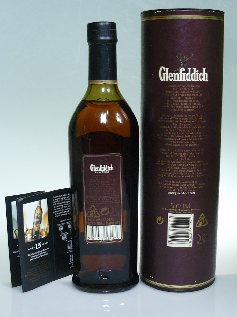 Auld River Whisky ウイスキー・オールドボトル・スコッチ・ビンテージ専門店 / Glenfiddich 15年 SOLERA  RESERVE PURE SINGLE MALT