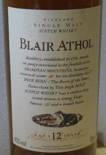 Blair Athol ブレアー・アソール12年 花と動物 最初期 シェリー樽 白キャップ