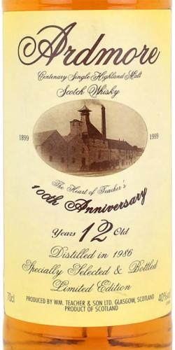 ARDMORE 12年 1999年発売 アードモア蒸留所創業100周年記念ボトル