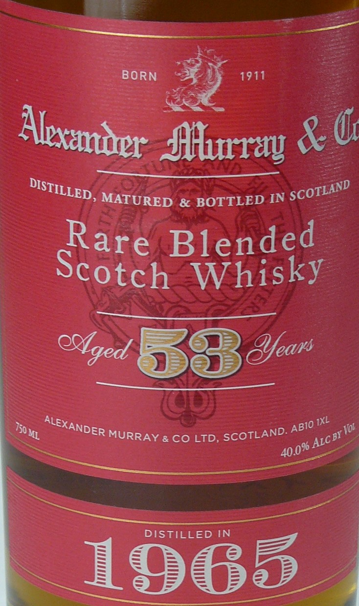 ALEXANDER　MURRAY　アレクサンダーマーレー　53年　1965 Alexander Murray Rare Blended Scotch Whisky 53Yr 1965