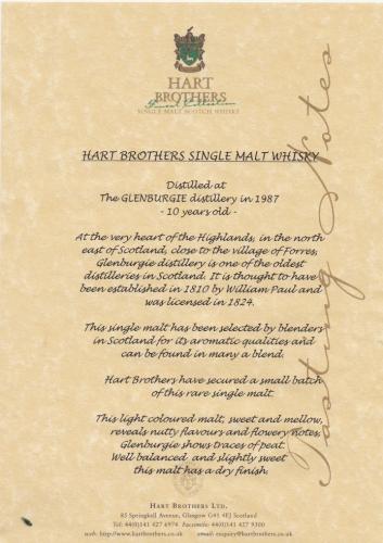 Glenburgie グレンバーギ10年 HART BROTHERS