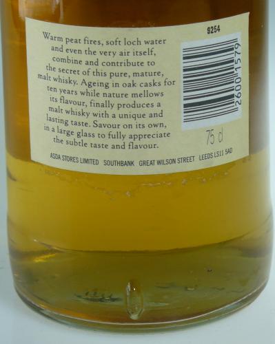 HIGHLAND MALT 10年 (TOMATIN) ASDAプライベイトブランド 80年代後半　