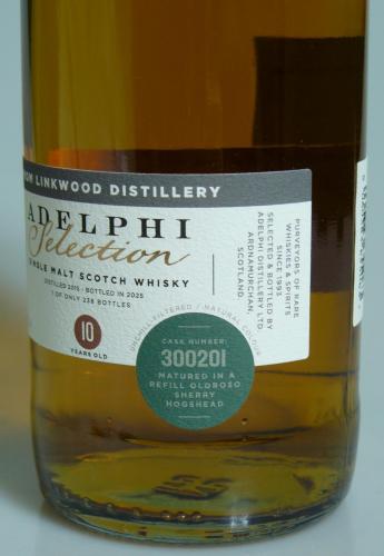 LINKWOOD 10年 2015 リフィル・オロロッソ・シェリーHHD樽 ADELPHI