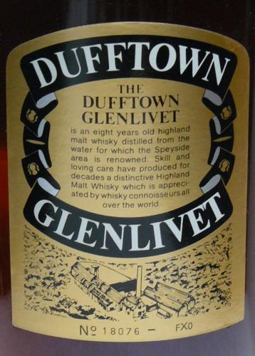 Dufftown-Glenlivet 8年 1L 46% 1978年頃 免税店発売品 筒入 美品