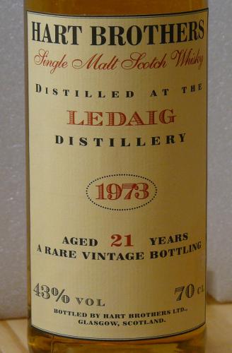 プレミア LEDAIG 21年 1973 HART BROTHERS 初期ボトル