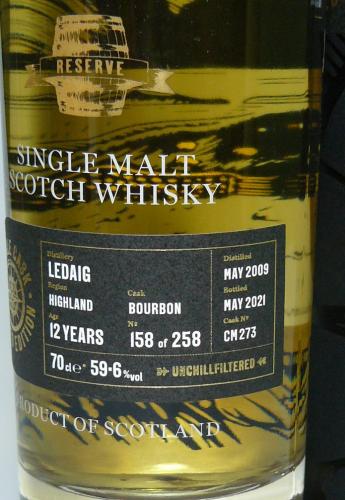 LEDAIG 12年 2009 バーボン樽 59.6% Golden Cask ハウスオブマクダフ