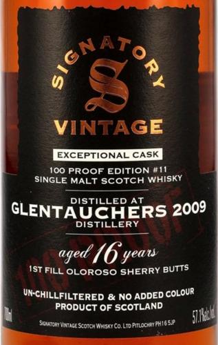 GLENTAUCHERS 16年 2009 ファーストフィル・オロロッソ・シェリーバット SIG