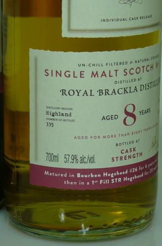 ROYAL BRACKLA ロイヤルブラクラ 8年 王の酒 バーボン樽→赤ワイン樽