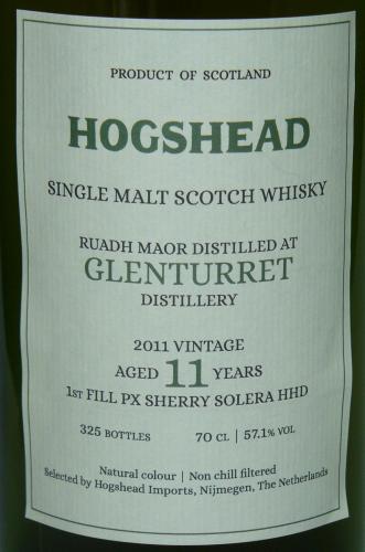 GLENTURRET 11年 ピーテッド 2011 ファーストフィル・シェリーHHD
