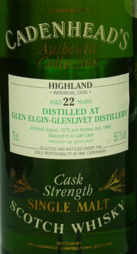 Glen Elgin-Glenlivet 22年 1975 Cadenhead's