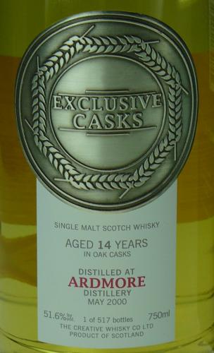 Ardmoreアードモア14年 2000年 Creative Whisky 石炭直火
