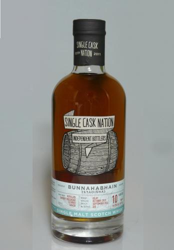 BUNNAHABHAIN ステイシャ10年 ぺドロヒメネス・シェリー樽 シングルカスクネーション　