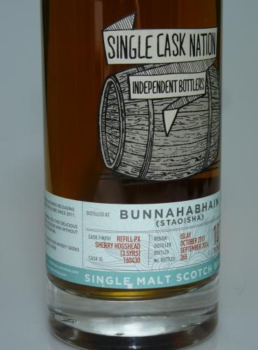 BUNNAHABHAIN ステイシャ10年 ぺドロヒメネス・シェリー樽 シングルカスクネーション　