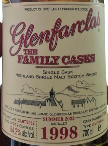 GLENFARCLAS 1998 4th-Fill Butt 3723 Family Casks