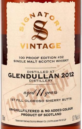 GLENDULLAN 11年 2012 シェリーバット 100°proof SIGNATORY