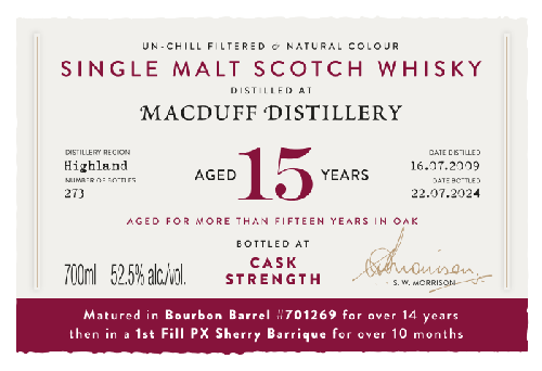 MACDUFF マクダフ15年 2009 A.D.RATTRAY PXシェリーフィニッシュ