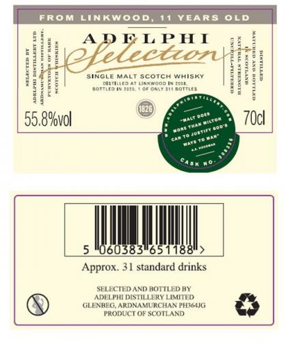 LINKWOOD 11年 2008 ファーストフィル・シェリー樽 ADELPHI