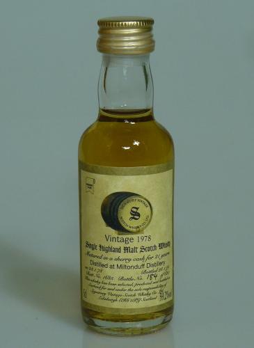 Miltonduff  ミルドンダフ 21年1978 59.2% SIGNATORY ミニチュア