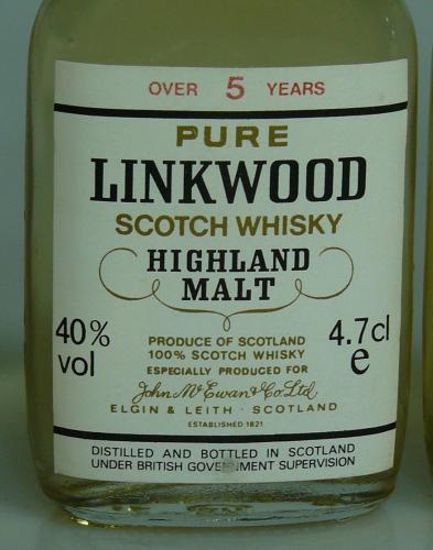 LINKWOOD 5年 & 12年 PURE HIGHLAND MALT SCOTCH ミニ2本