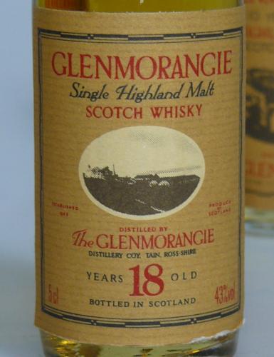 GLENMORANGIE 10年(60-70年代)、18年(80年代)　ミニチュア2本セット　