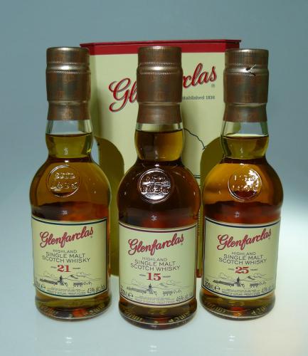 GLENFARCLAS 200mlボトル3本パック (15年、終売21年、25年)