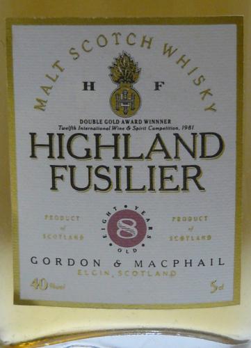 Highland Fusilier 8年(マッカラン&グレンファークラス) モルトスコッチウイスキー