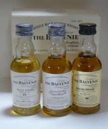 BALVENIE 3 PACK MINIATURES - 12年, Signature, 15年