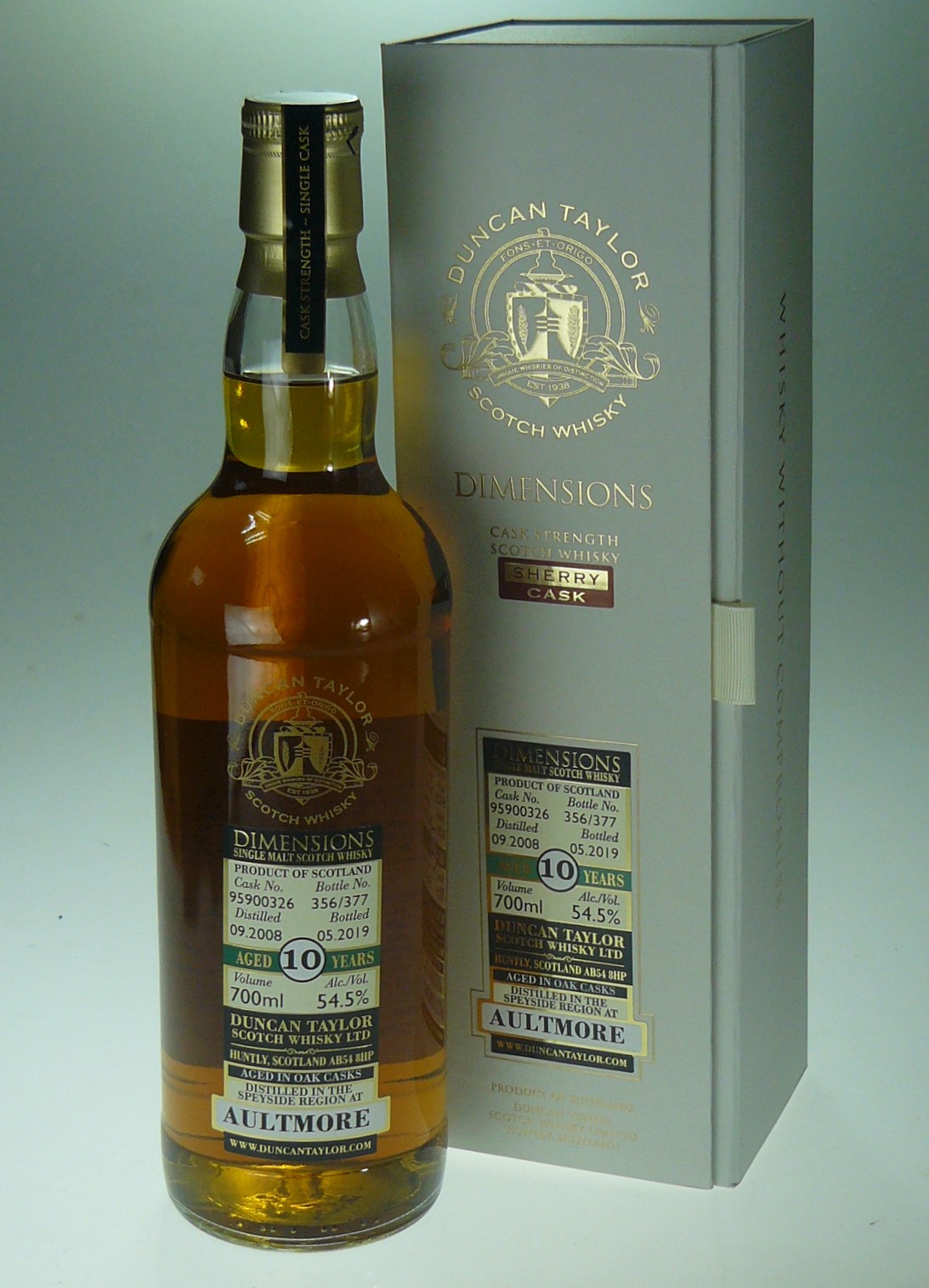 Aultmore オルトモア10年 2008 SHERRY BUTT Dimensions
