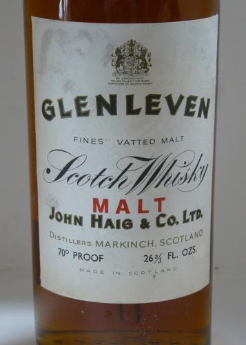 GLENLEVEN MALT WHISKY John Haig & Co 60～70年代初期ラベル