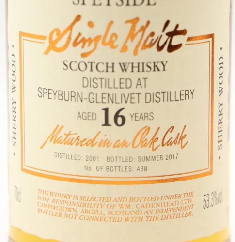 SPEYBURN-GLENLIVET 16年 2001 シェリーバット CADENHEAD'S