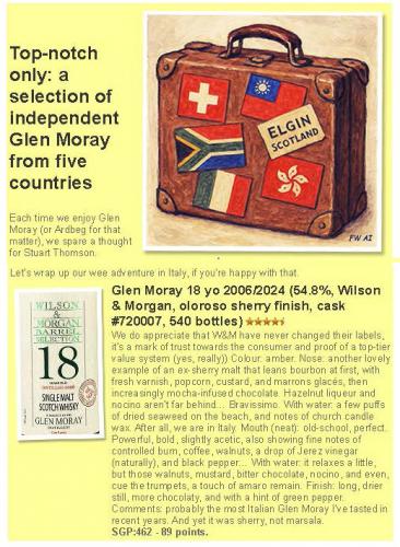 GLEN MORAY 18年 2006 シェリーバット WhiskyFun 「ピカいちの5本」　　