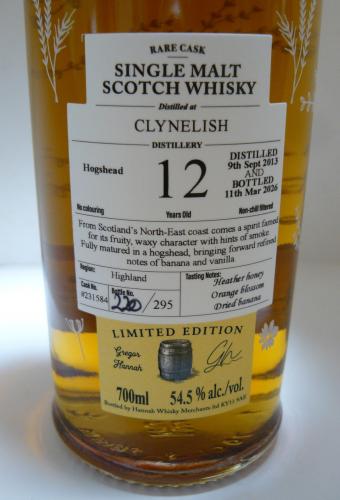 Clynelish 12年 2013 HOGSHEAD LADY OF THE GLEN