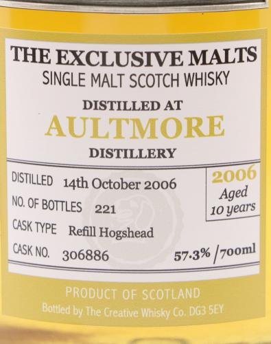 Aultmore オルトモア10年 2006 Refill HHD Creative Whisky