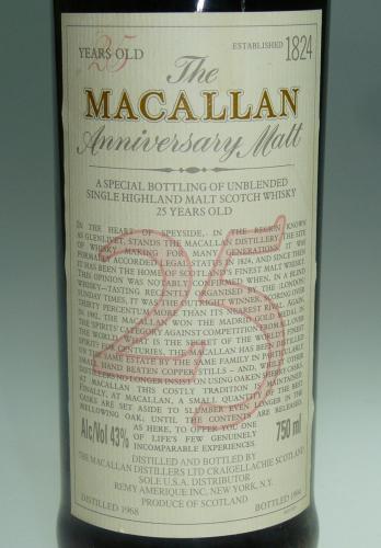 恭賀新春 Macallan マッカラン25年 Anniversary Malt 1968-1994