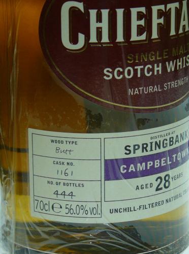 SPRINGBANK 28年 1974 CHIEFTAIN'S ナチュラルストレングス　