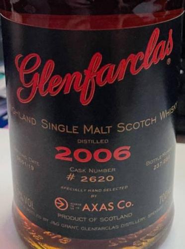 GLENFARCLAS 2006 a 2nd-fill sherry cask for AXAS